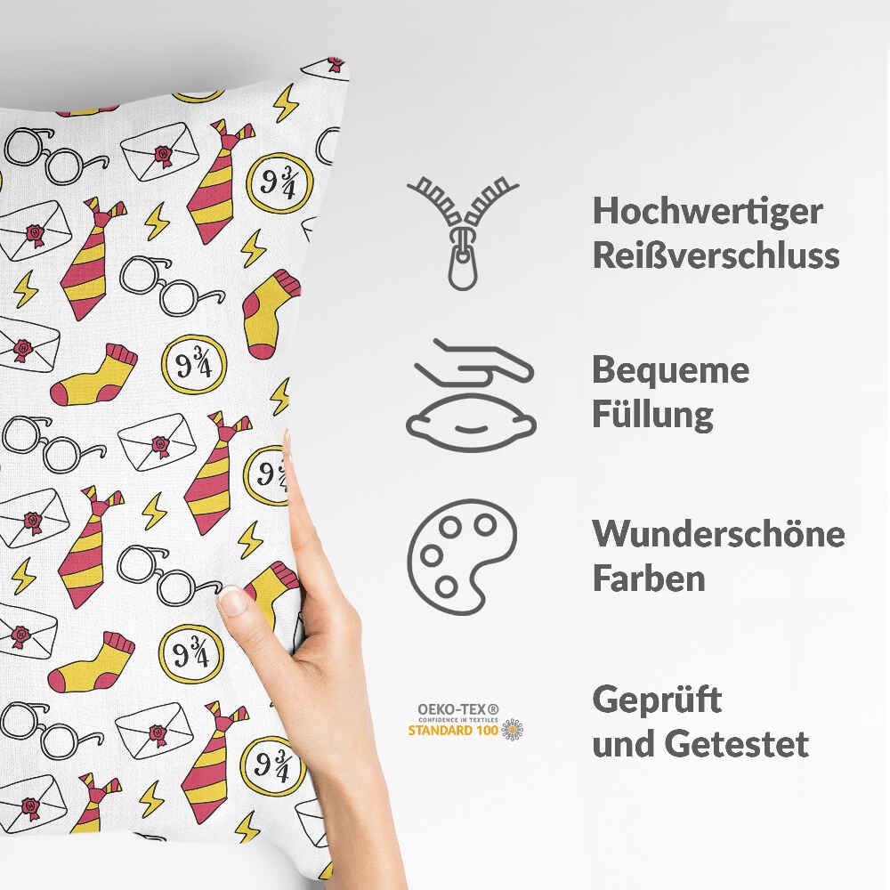 Coussin de santé blanc école de sorcellerie