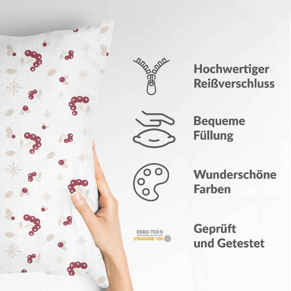 Health pillow with berry bush