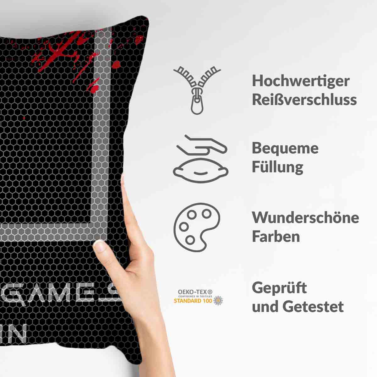 Health Pillow Black Let's Play