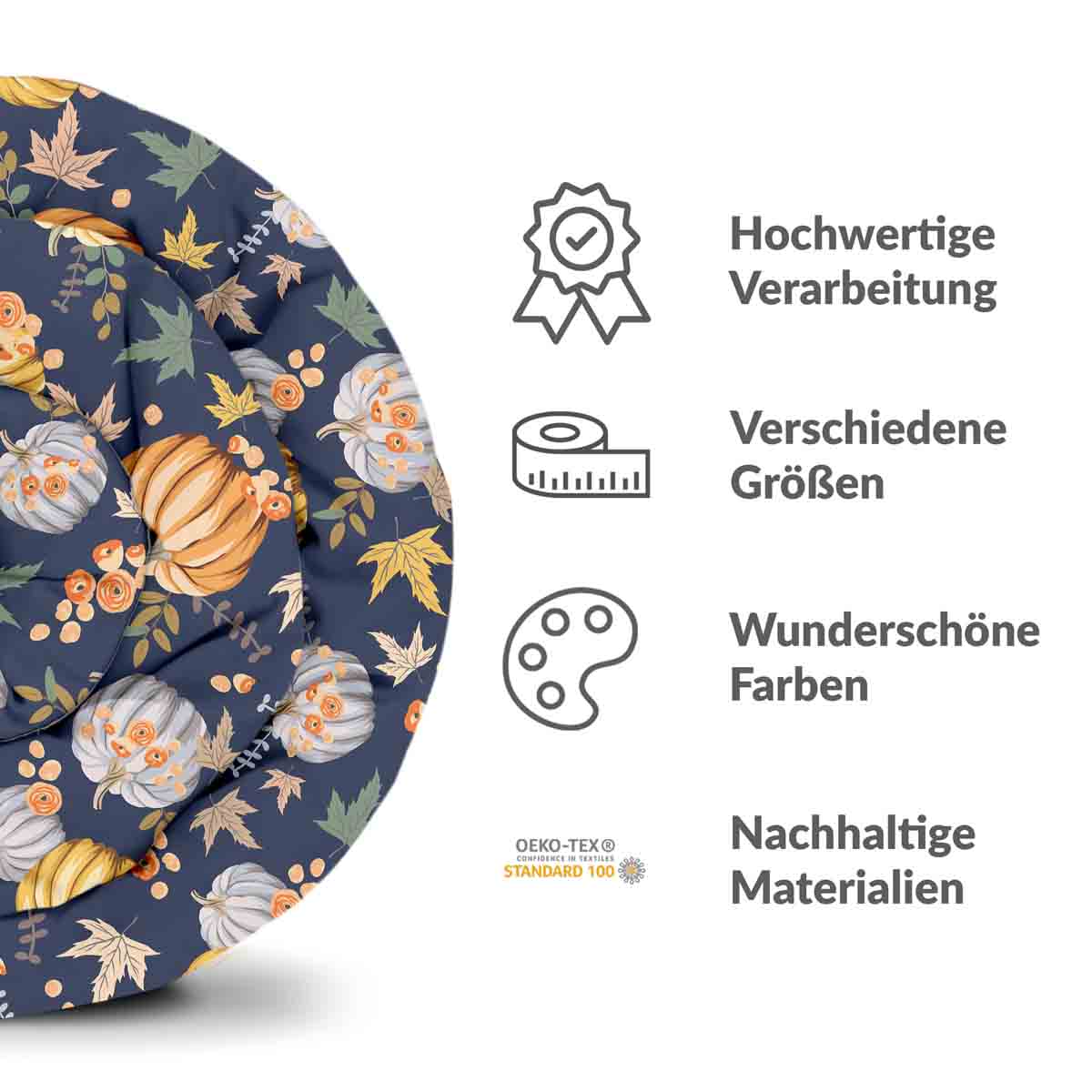 Therapy blankets bedding set blue with pumpkins