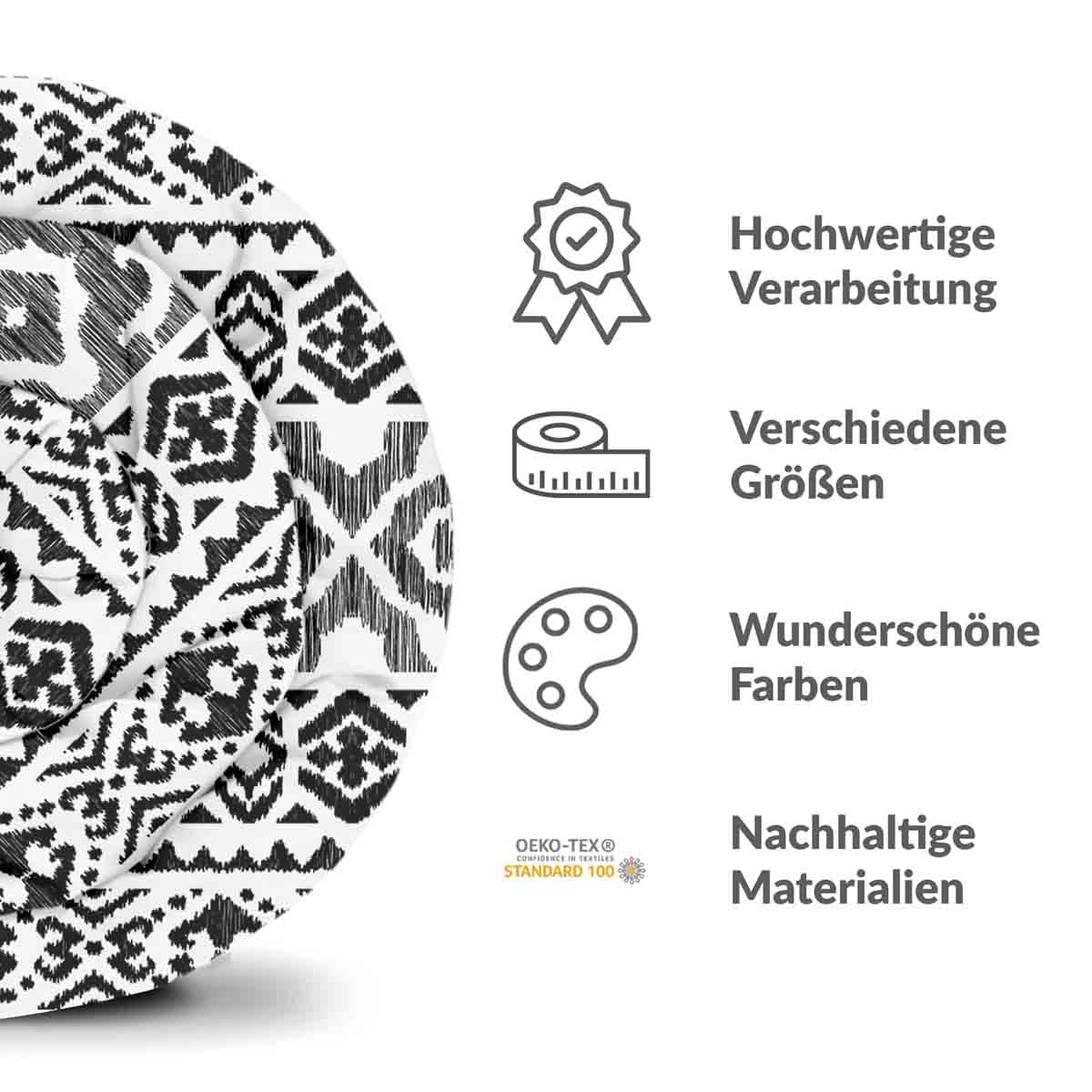 Therapy blankets bedding set with black shapes