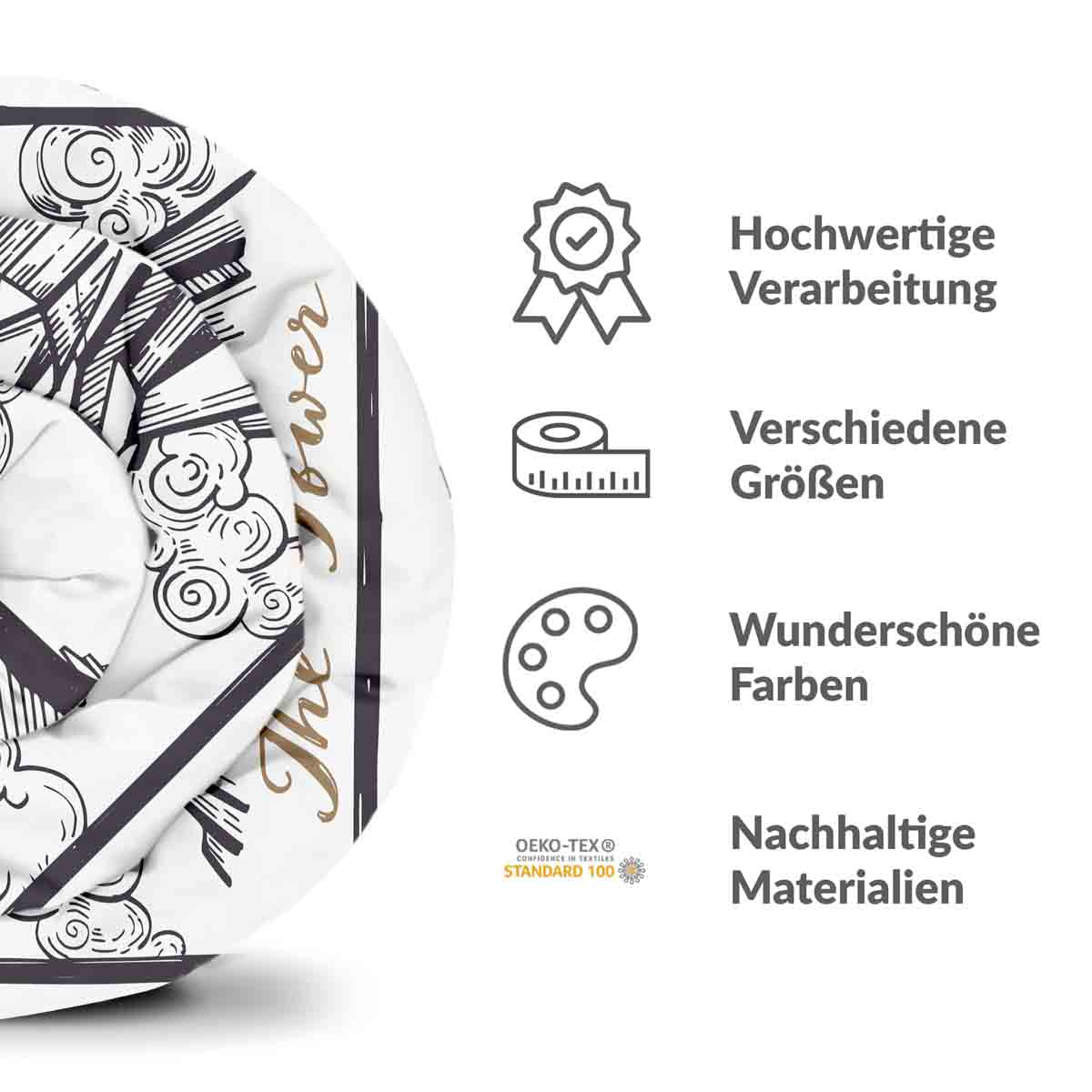 Ensemble de literie avec couverture thérapeutique blanc avec tour