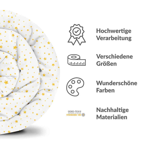 Original therapy blanket - cotton cover white with yellow stars