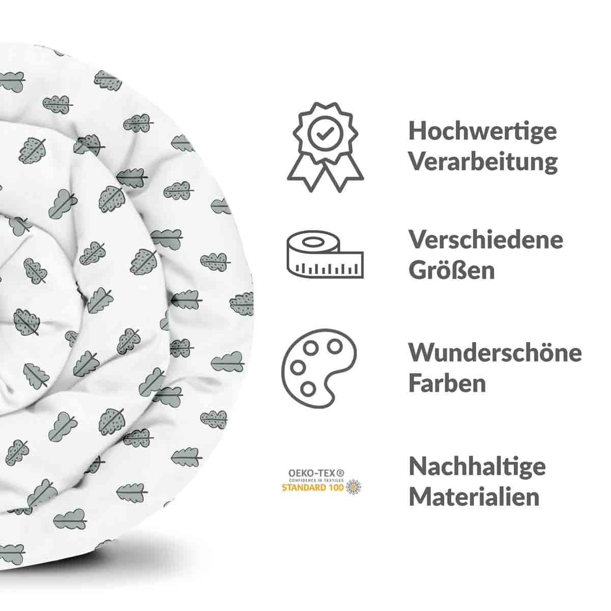 Original therapy blanket - cotton cover white with little trees