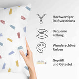 Health pillow with colorful stripes
