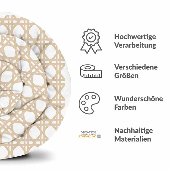 Original therapy blanket - cotton cover white with beige circles