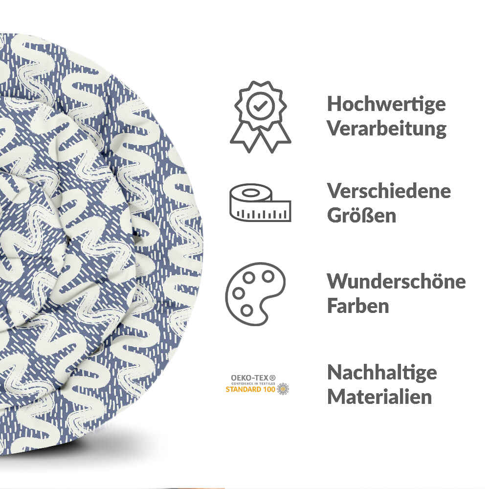 Couverture thérapeutique originale - Housse en coton bleu avec vagues blanches