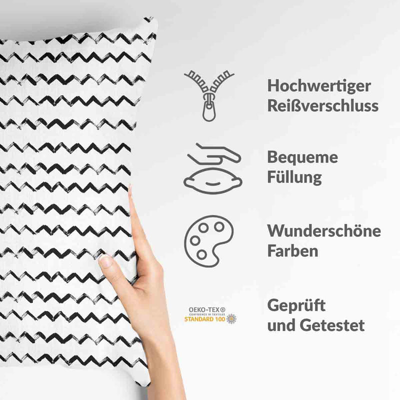 Health Pillow White ZigZag