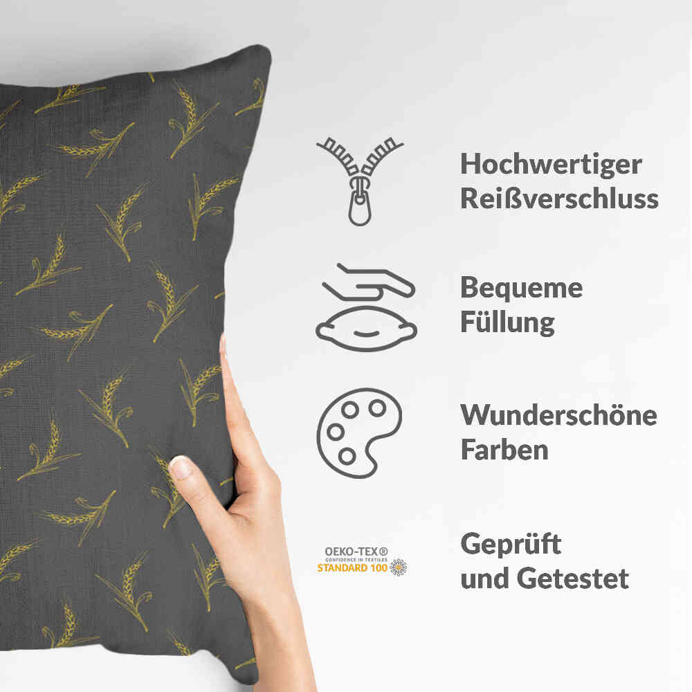 Coussin de santé gris avec blé