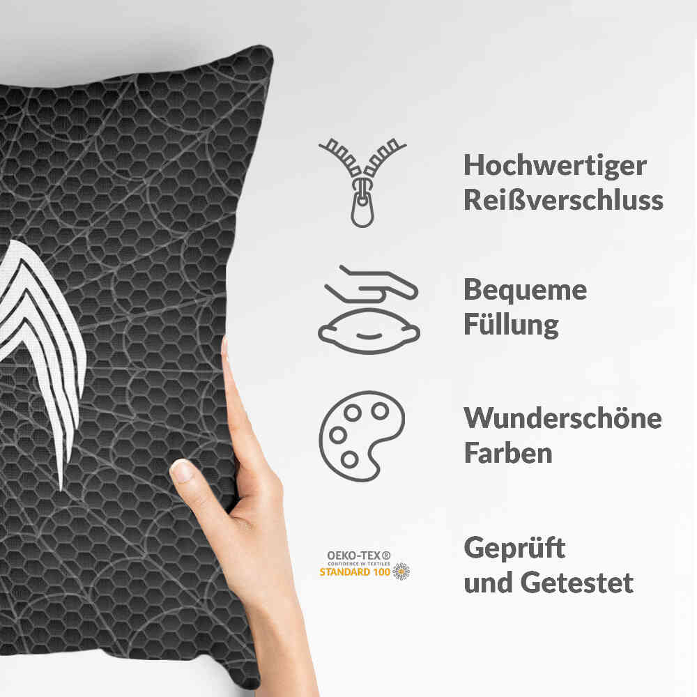 Coussin de santé noir avec araignée