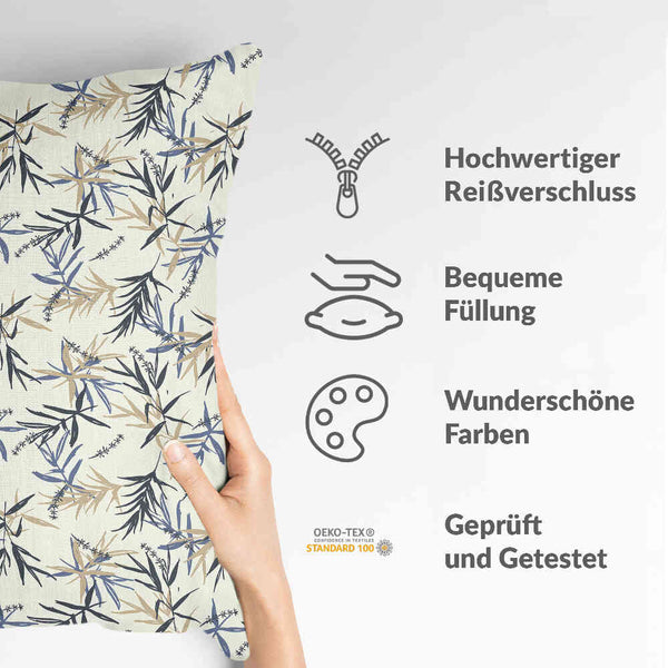 Health Pillow Leaf Pattern Beige