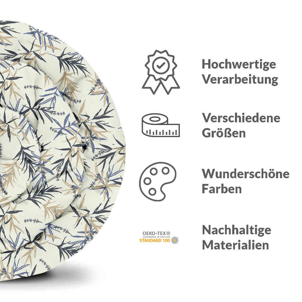 Couette thérapeutique Ensemble de literie Motif feuille Beige