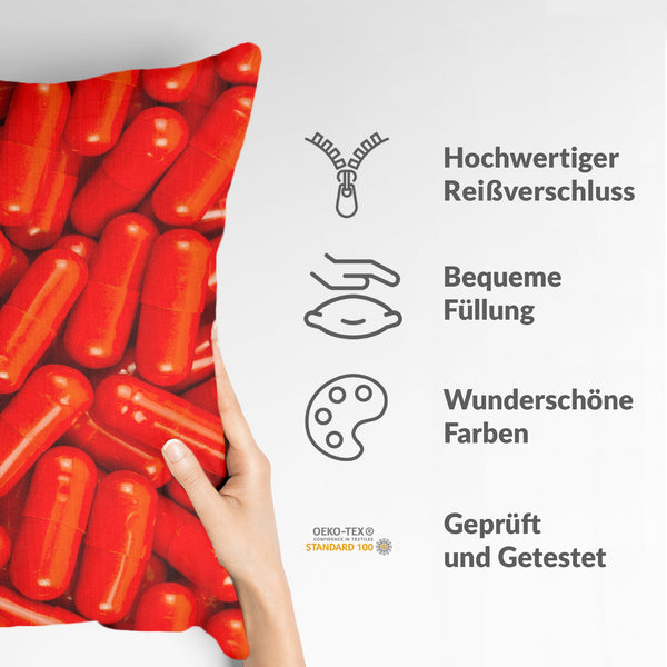 Health pillows, red tablets.