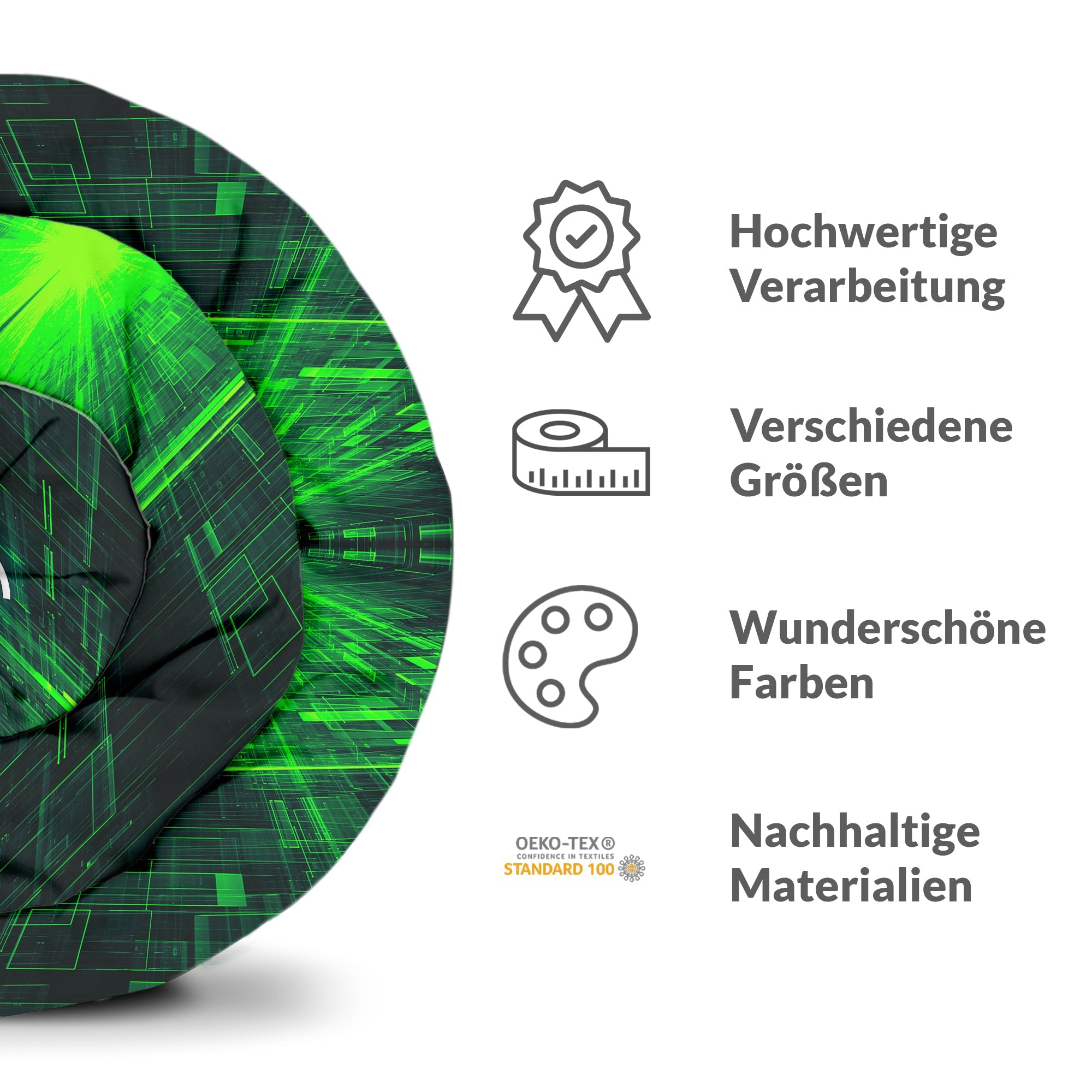 Couverture thérapeutique originale - Housse en coton verte avec inscription chinoise