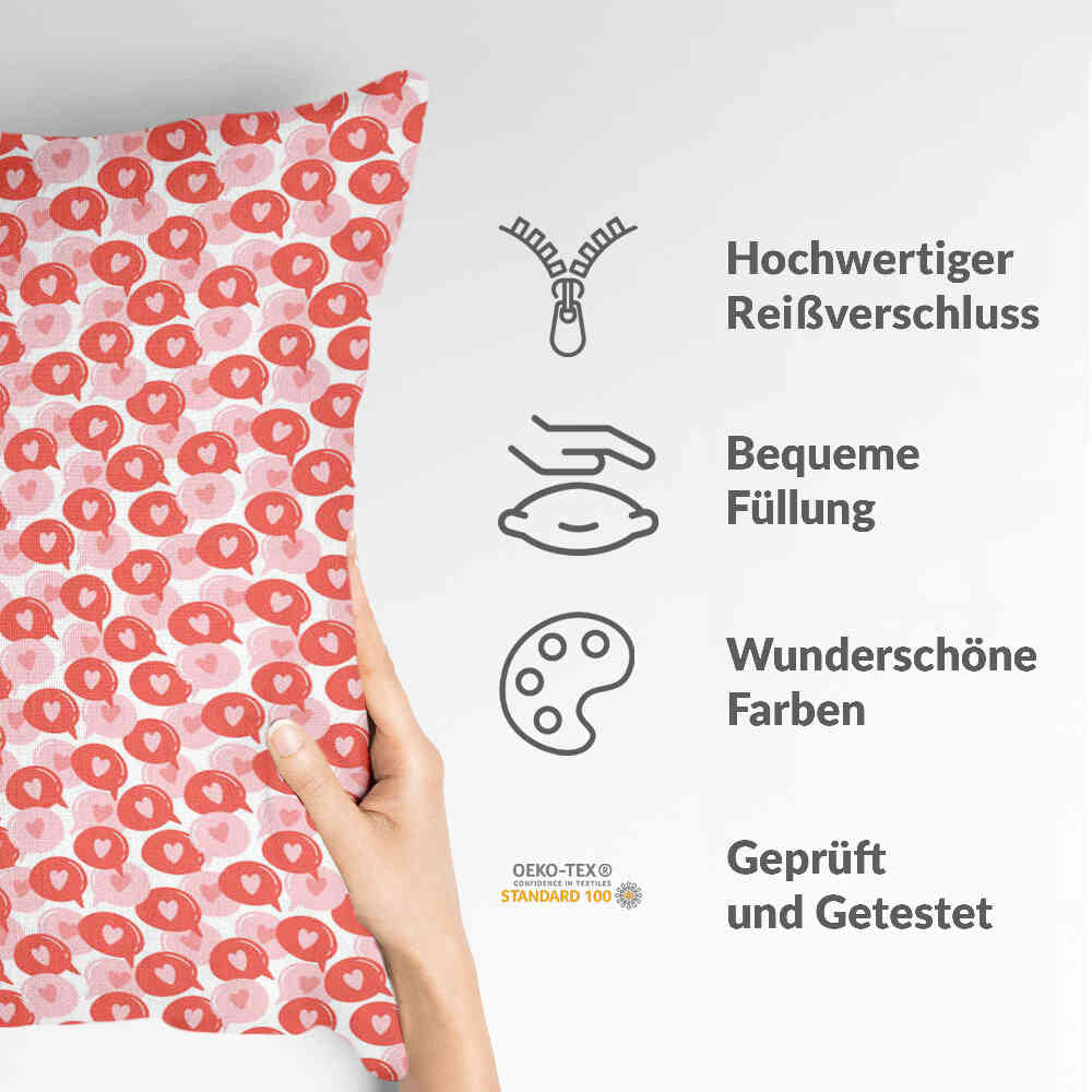 Health pillow speech bubble with heart