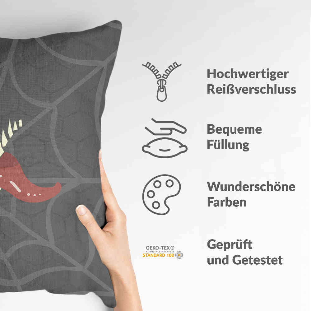 Health Pillow Gray Spiderweb