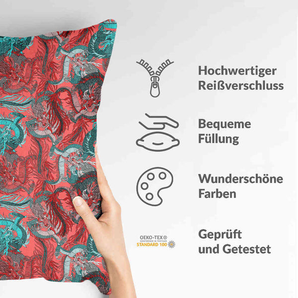 Health Pillow Abstract Red