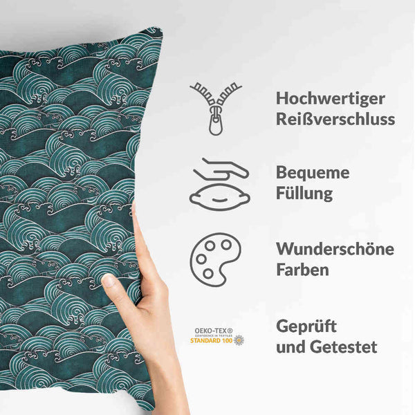 Health Pillow Waves turquoise-green