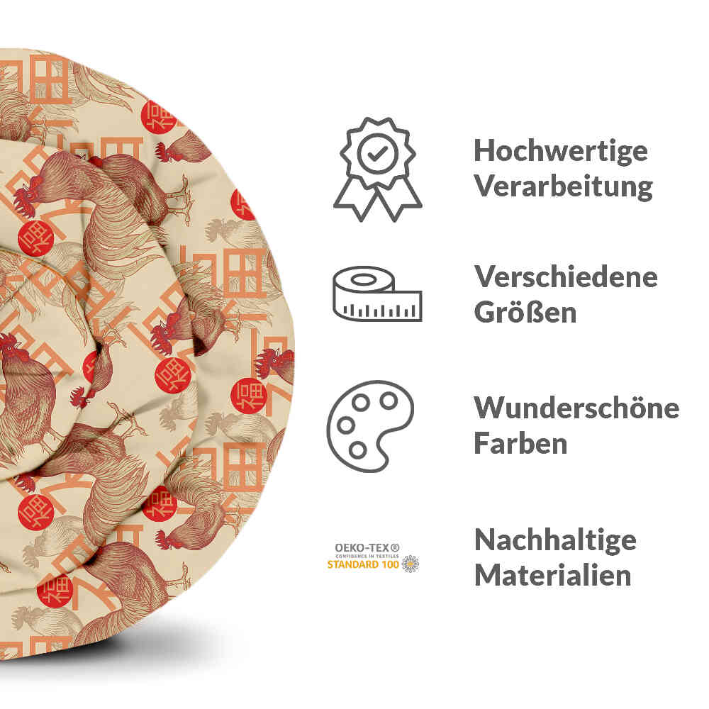 Ensemble de literie avec couverture thérapeutique Coq chinois