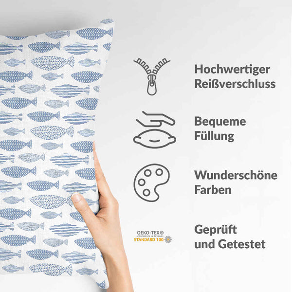 Health pillows blue fish
