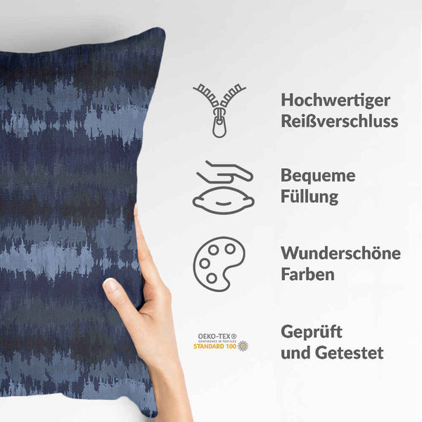 Health pillow with blue sound waves