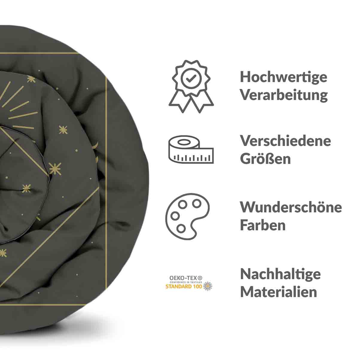 Original therapy blanket - cotton cover black sun and cosmos