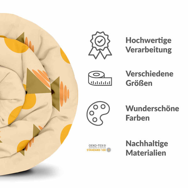 Therapy blanket bedding set with yellow shapes