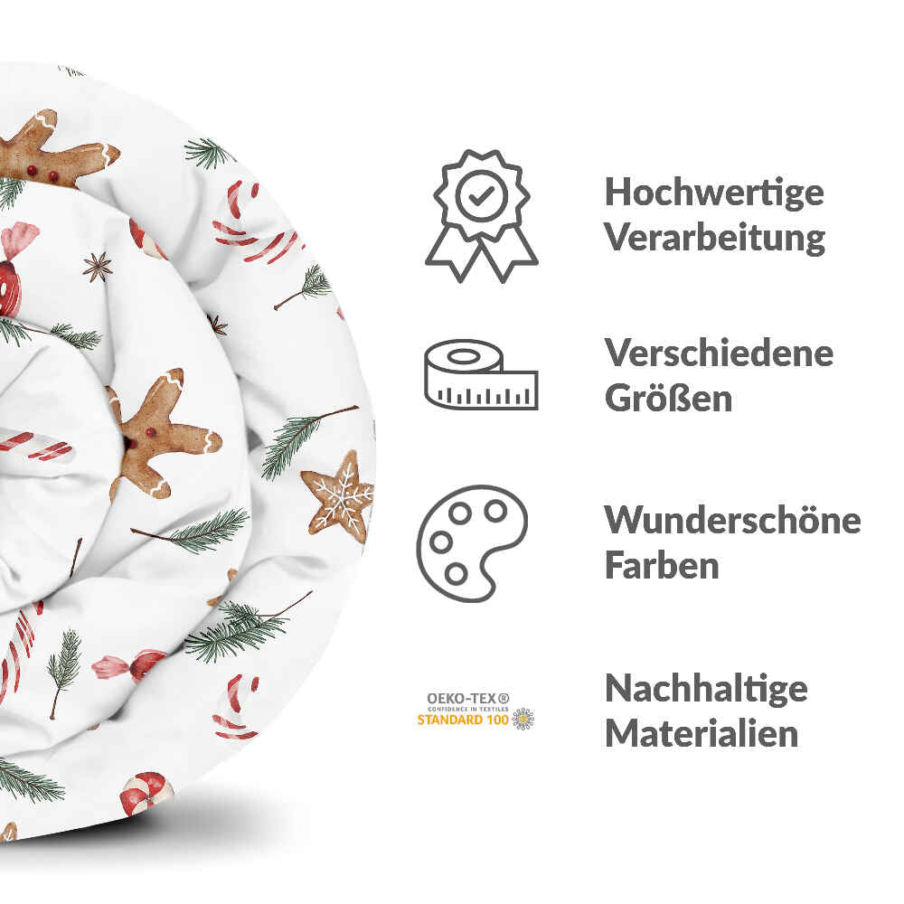 Couverture thérapeutique Ensemble de linge de lit blanc Temps de Noël