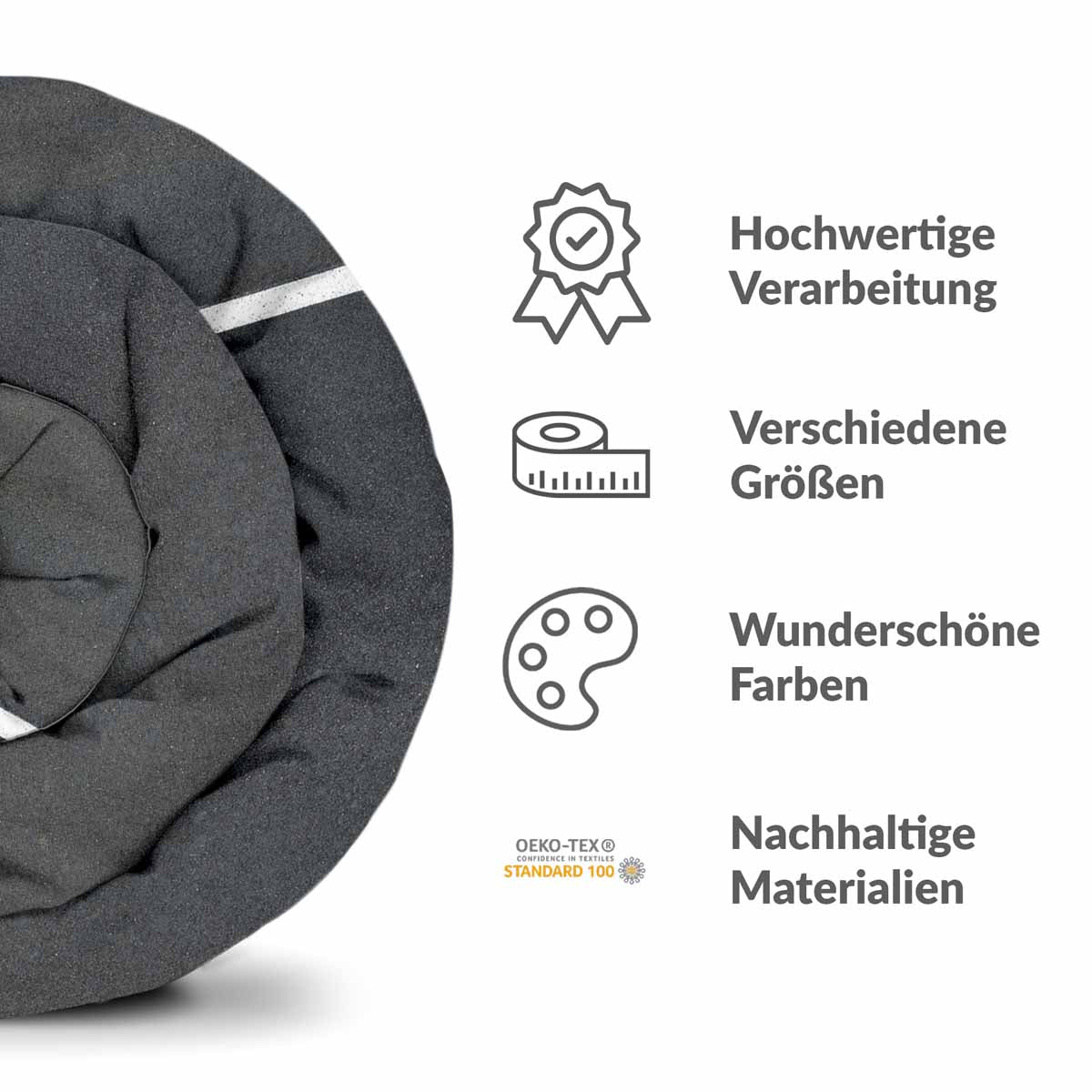 Original therapy blanket - cotton cover dark gray with white stripe