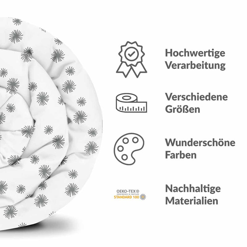 Original therapy blanket - cotton cover white with gray tassels