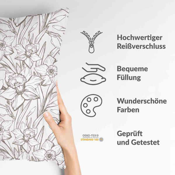 Health pillow with daffodils