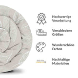 Therapy blanket bedding set, beige with light leaves.