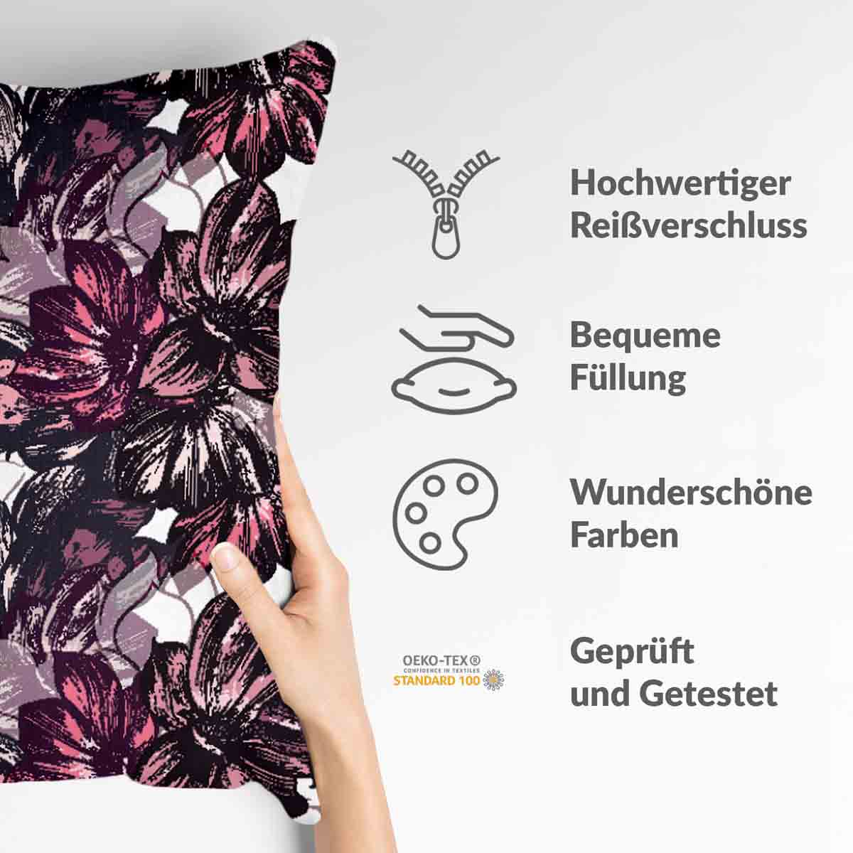 Health pillow with purple sea of flowers