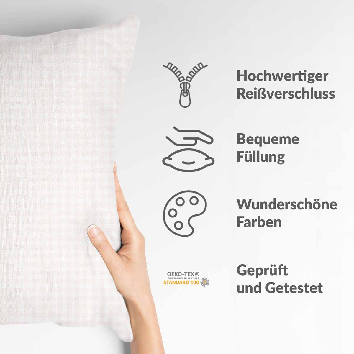 Coussin de santé clair à carreaux
