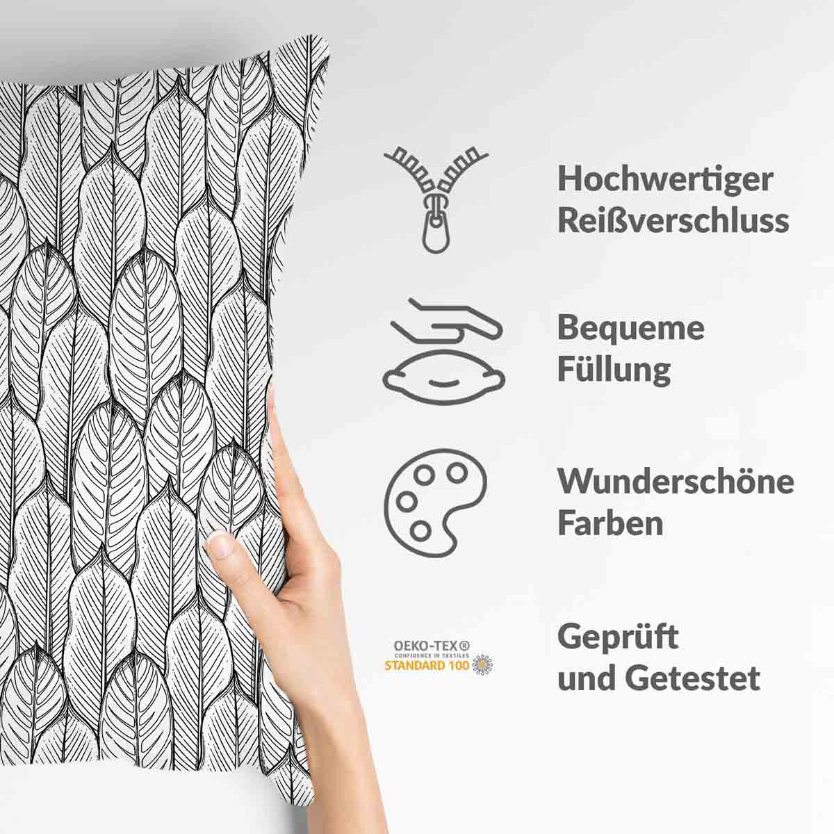 Health Pillow Gray with Maple Leaves