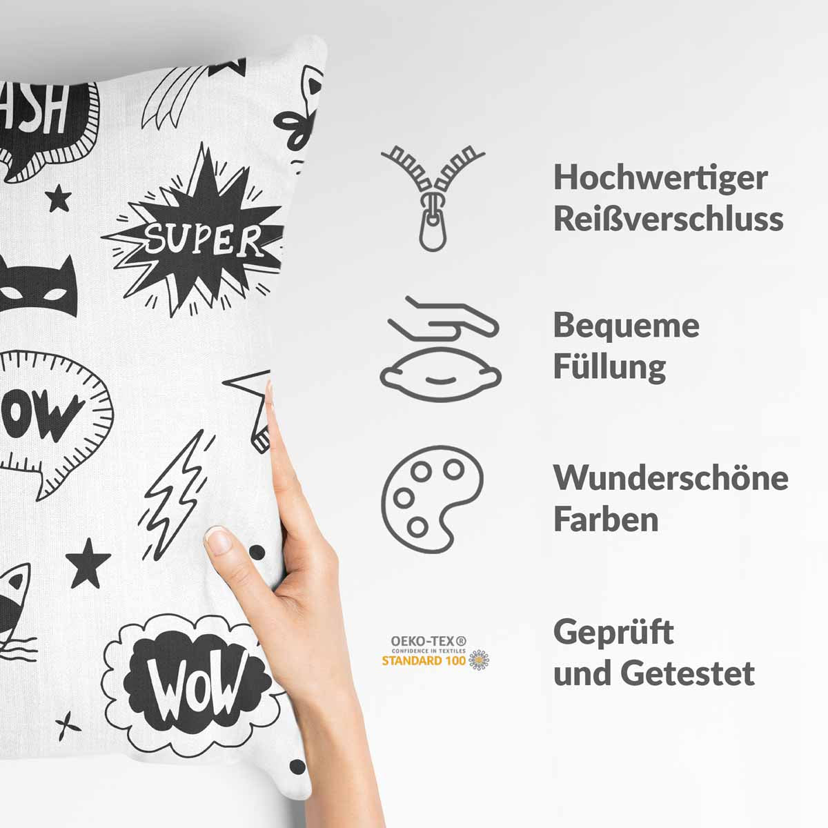 Health Pillow White Superheroes