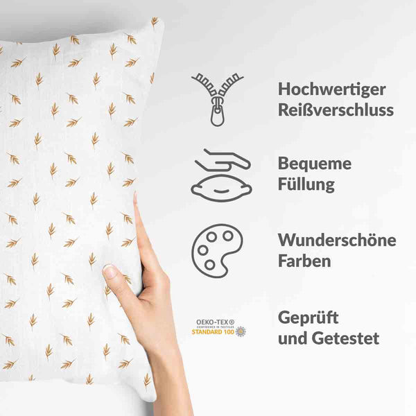 Health pillow white with straws