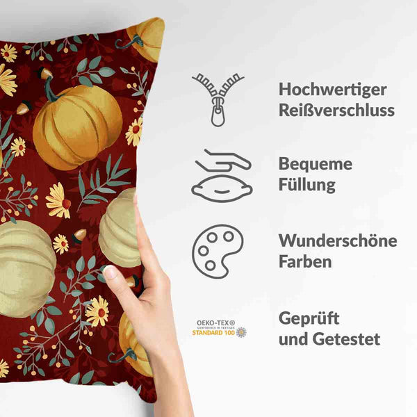 Health pillow red with pumpkins