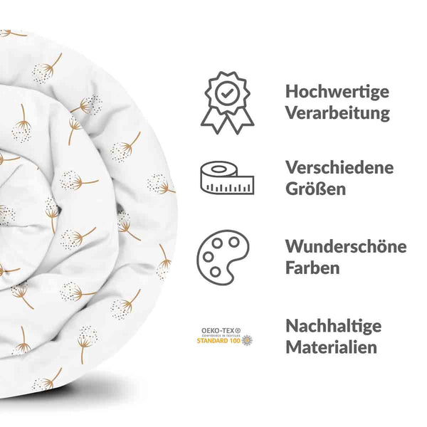 Original therapy blanket - cotton cover white with dandelions