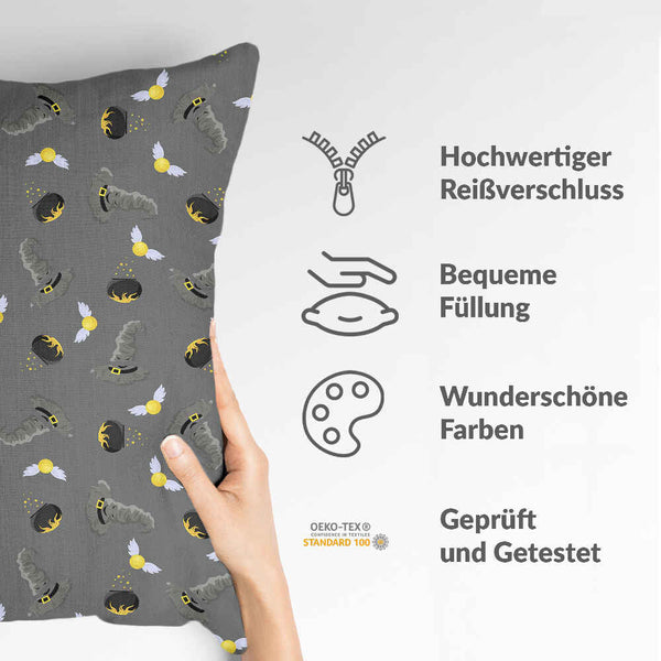 Health pillow, grey, magic hat.