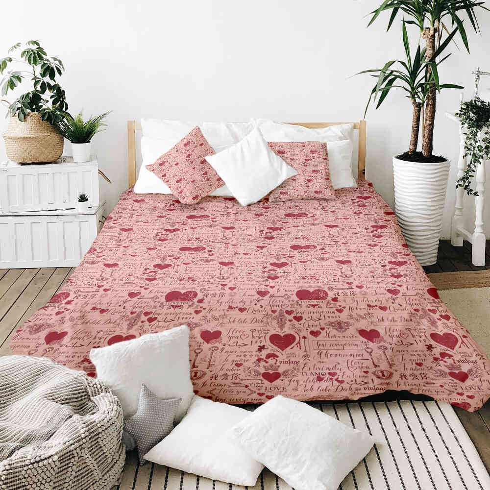 Original therapy blanket - cotton cover pink I love you
