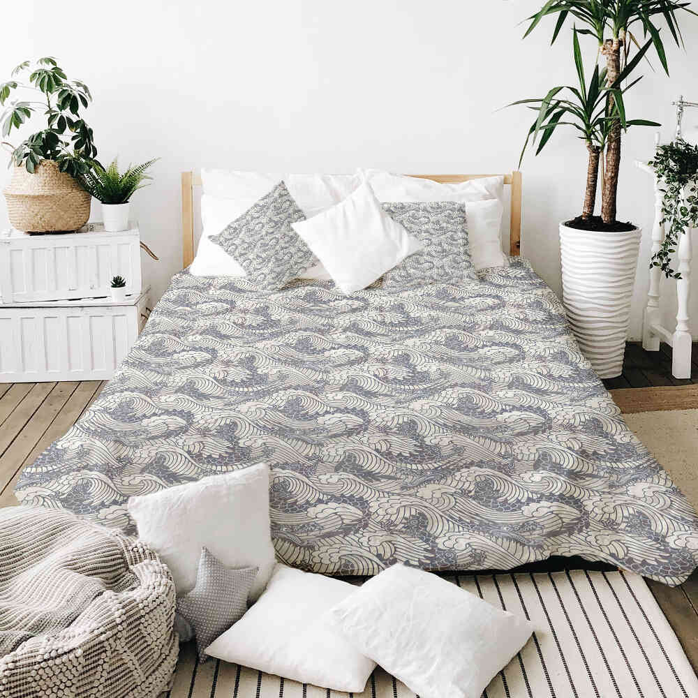 Couverture thérapeutique originale - Housse en coton mer agitée