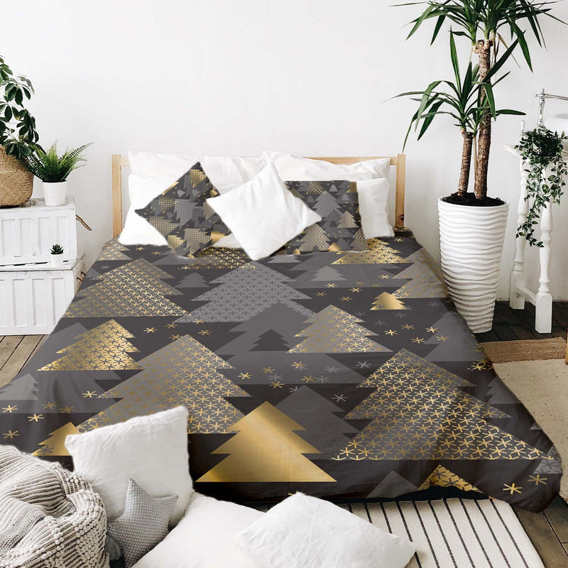 Therapy blanket bedding set with golden fir trees