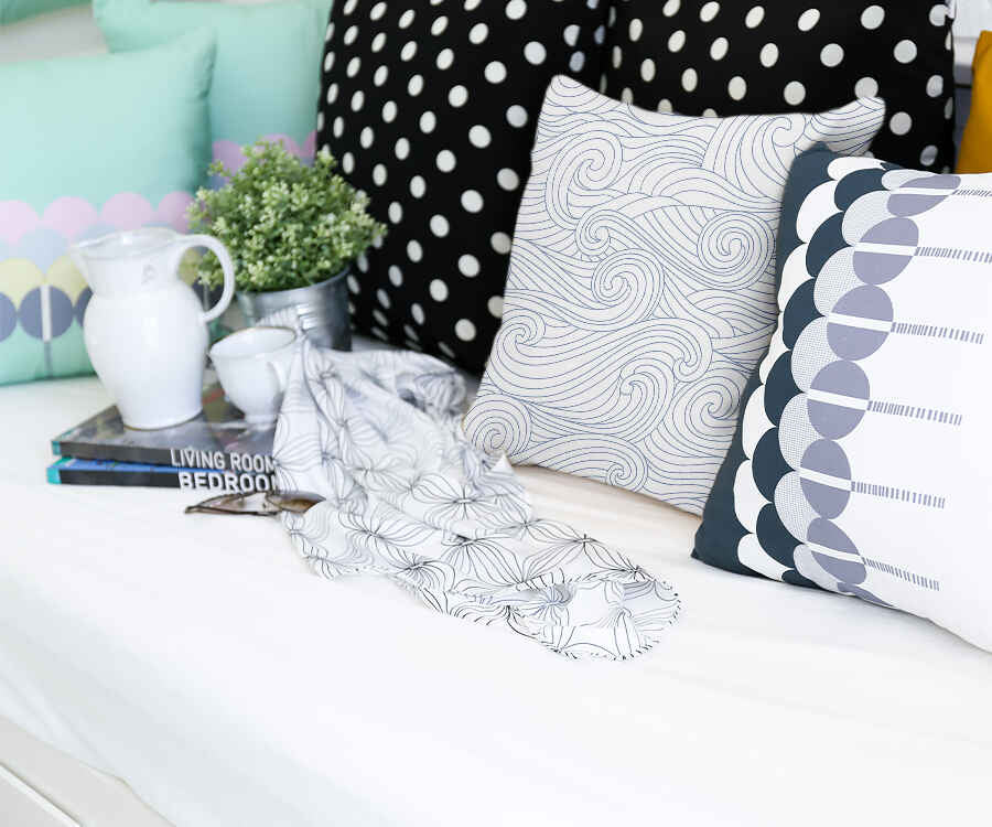 Coussin de santé vagues bleues