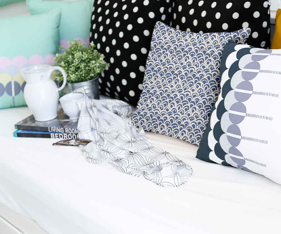 Coussin de santé motif ondulé bleu