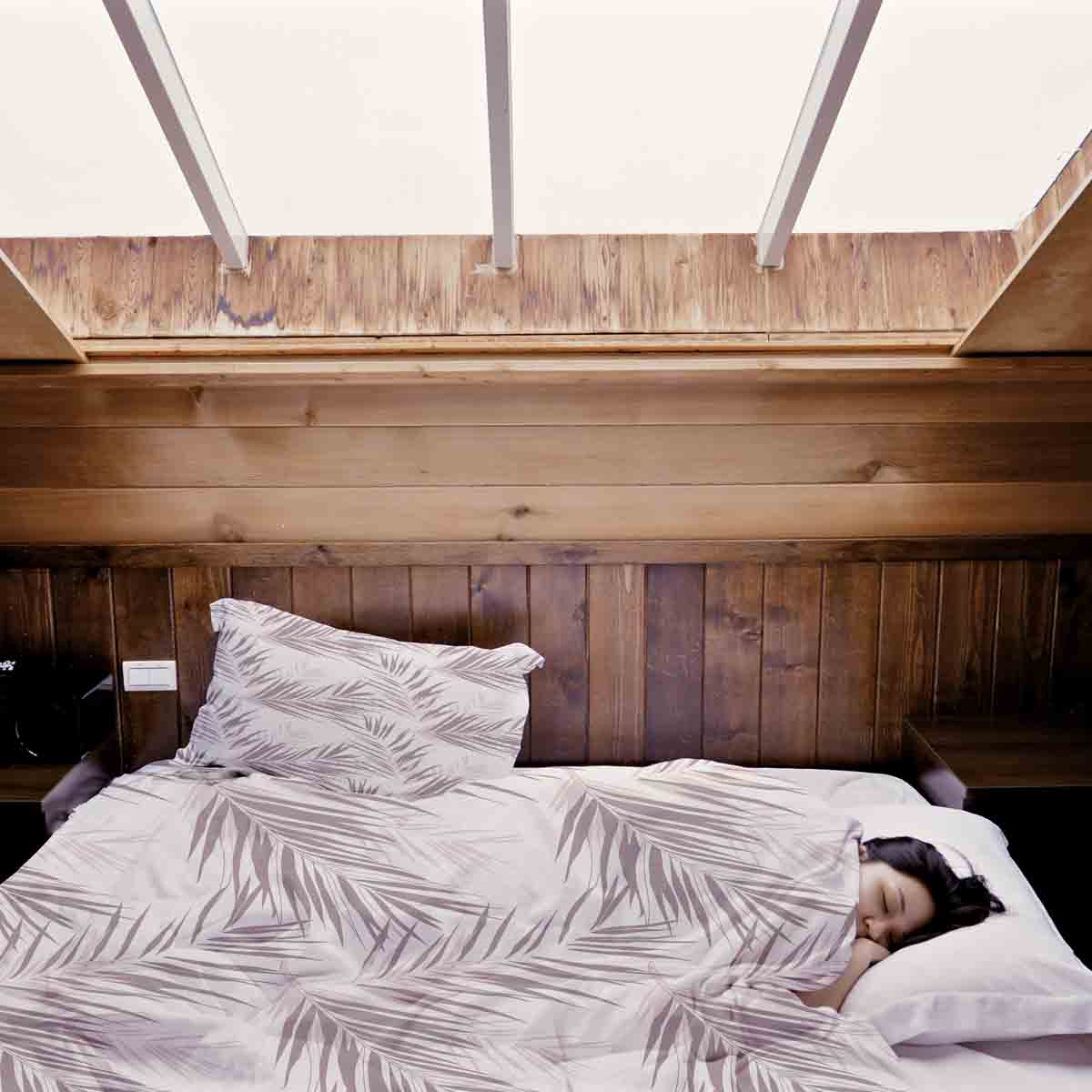 Couette thérapeutique Ensemble de literie blanc avec feuilles violettes