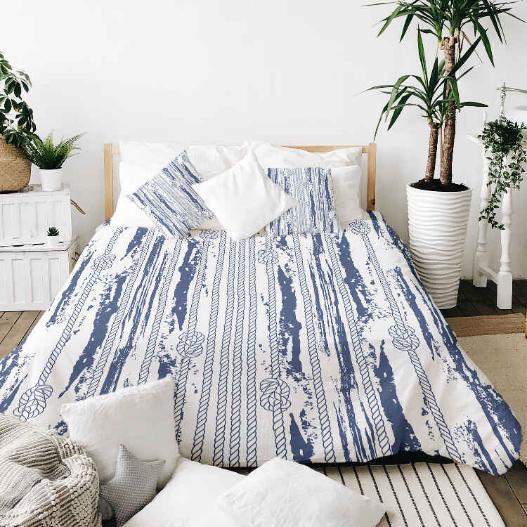 Ensemble de literie avec motif rayé pour couverture thérapeutique