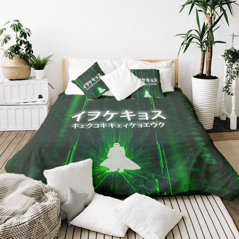 Original therapy blanket - cotton cover in green with characters
