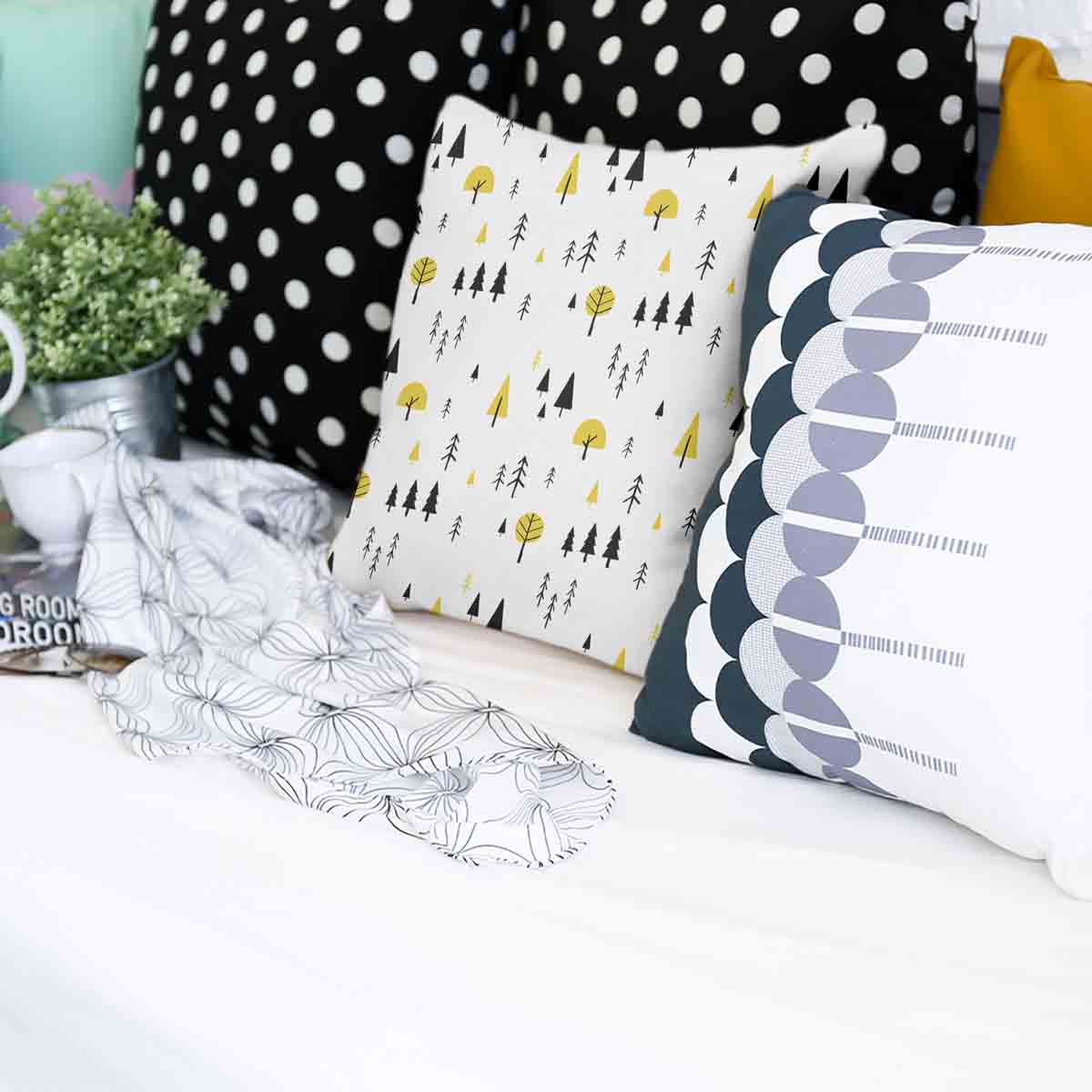 Coussin de santé avec des arbres jaunes