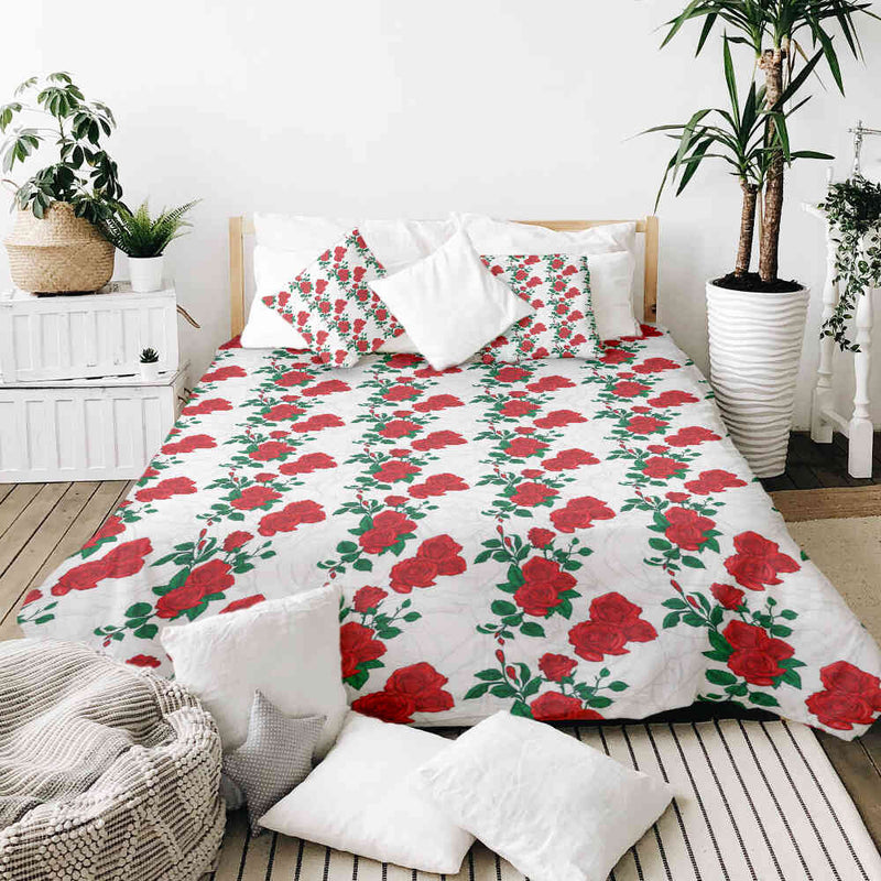 Original therapy blanket - cotton cover white with rose bush